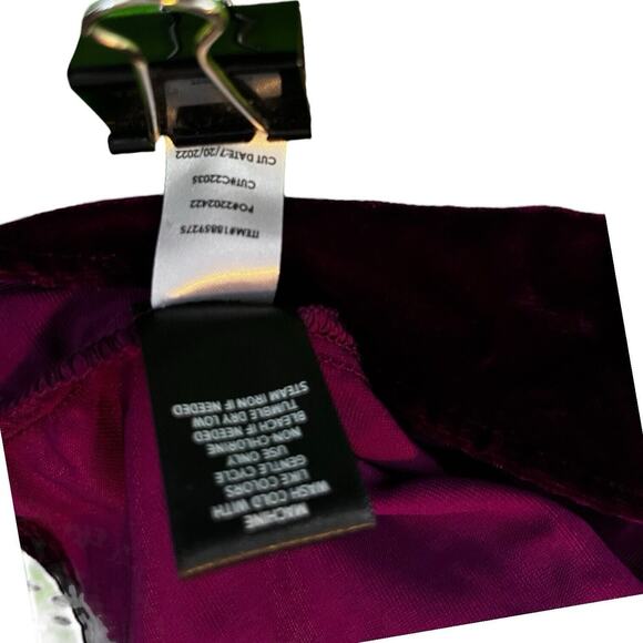 Crushed Velvet Wine Burgundy Short Puff Sleeve Dark Academia Goth Sz 3X NWT - Picture 10 of 13